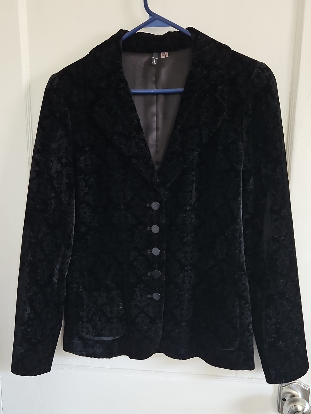 Tahari Black Velvet Blazer Jacket